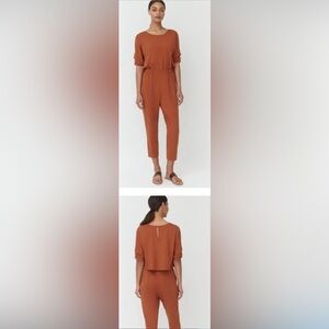 Cuyana Terracotta Cropped Pants